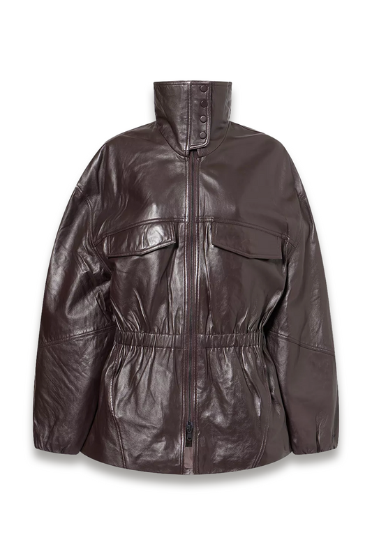 Carnaby Funnel-Neck Leather Jacket