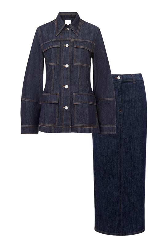 Finley Denim Jacket and Finley Denim Maxi Skirt