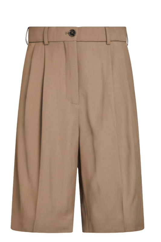 Pleated Twill Shorts