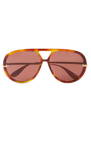 Drop Oversized Aviator-style Tortoiseshell Recycled-acetate And Gold-tone Sunglasses