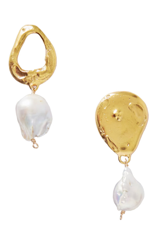 + NET SUSTAIN The Infernal Storm Gold-plated Pearl Earrings