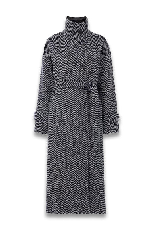 Multicolour Cosette Funnel Neck Coat