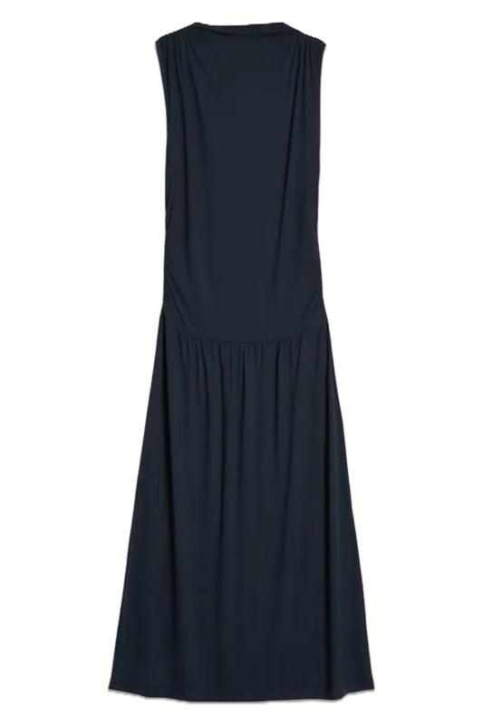 Navy Funnel Neck Jersey Dress