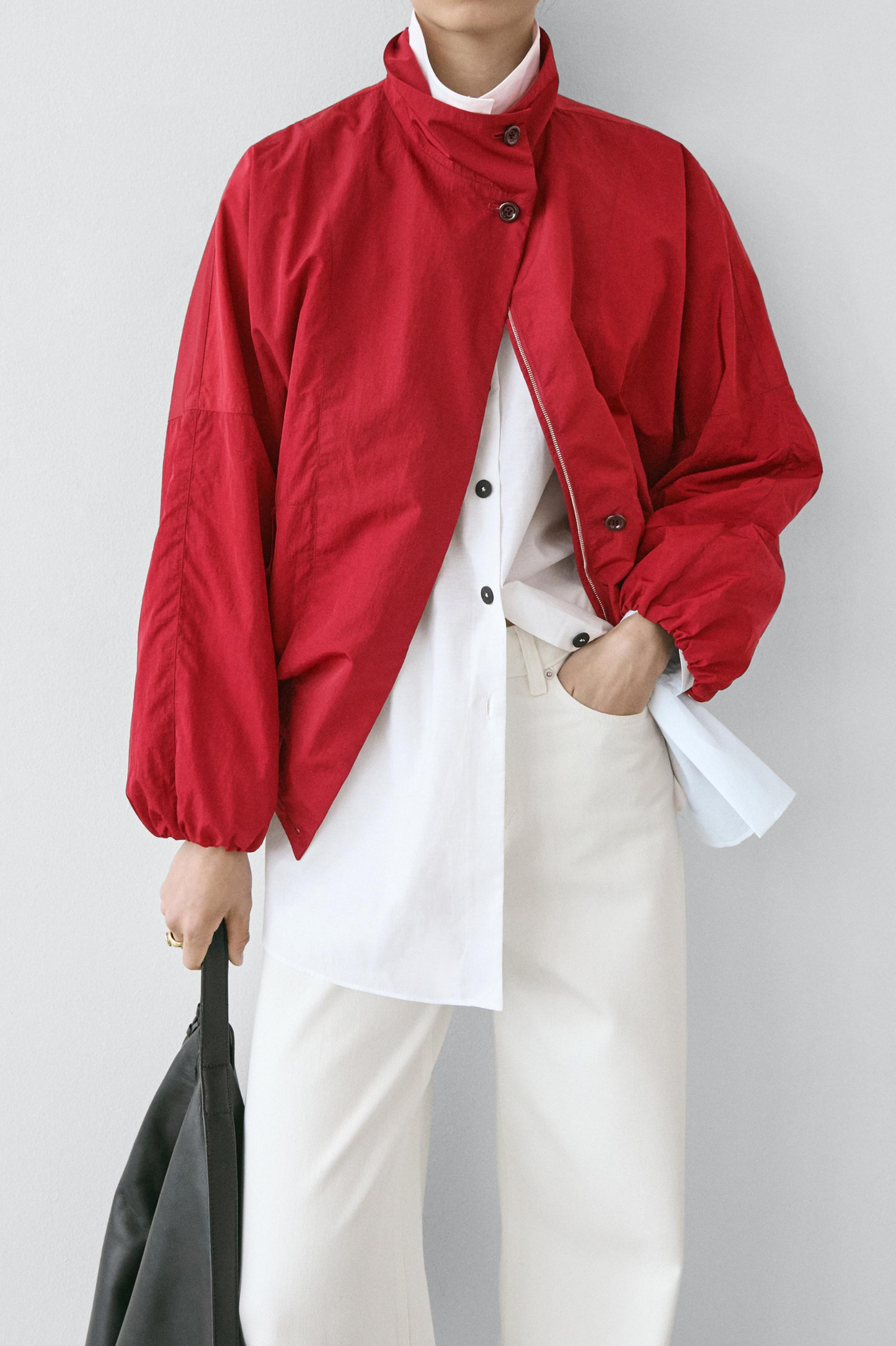High-neck Bomber Puff Jacket