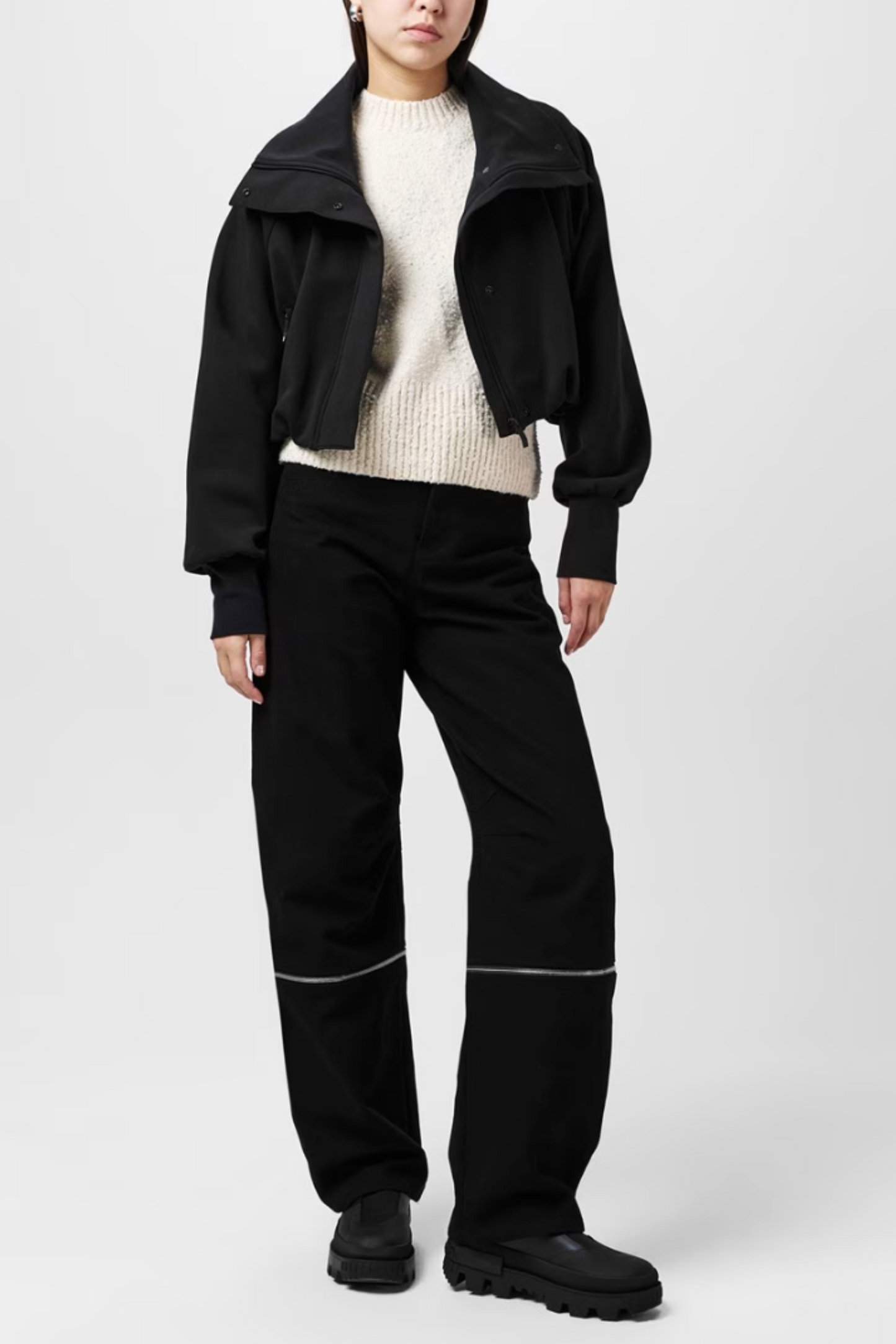 Women's Zip-Up Cotton Long-sleeve Hybrid Jacket