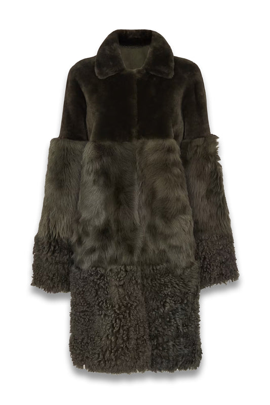 Khaki Cosma Shearling Coat