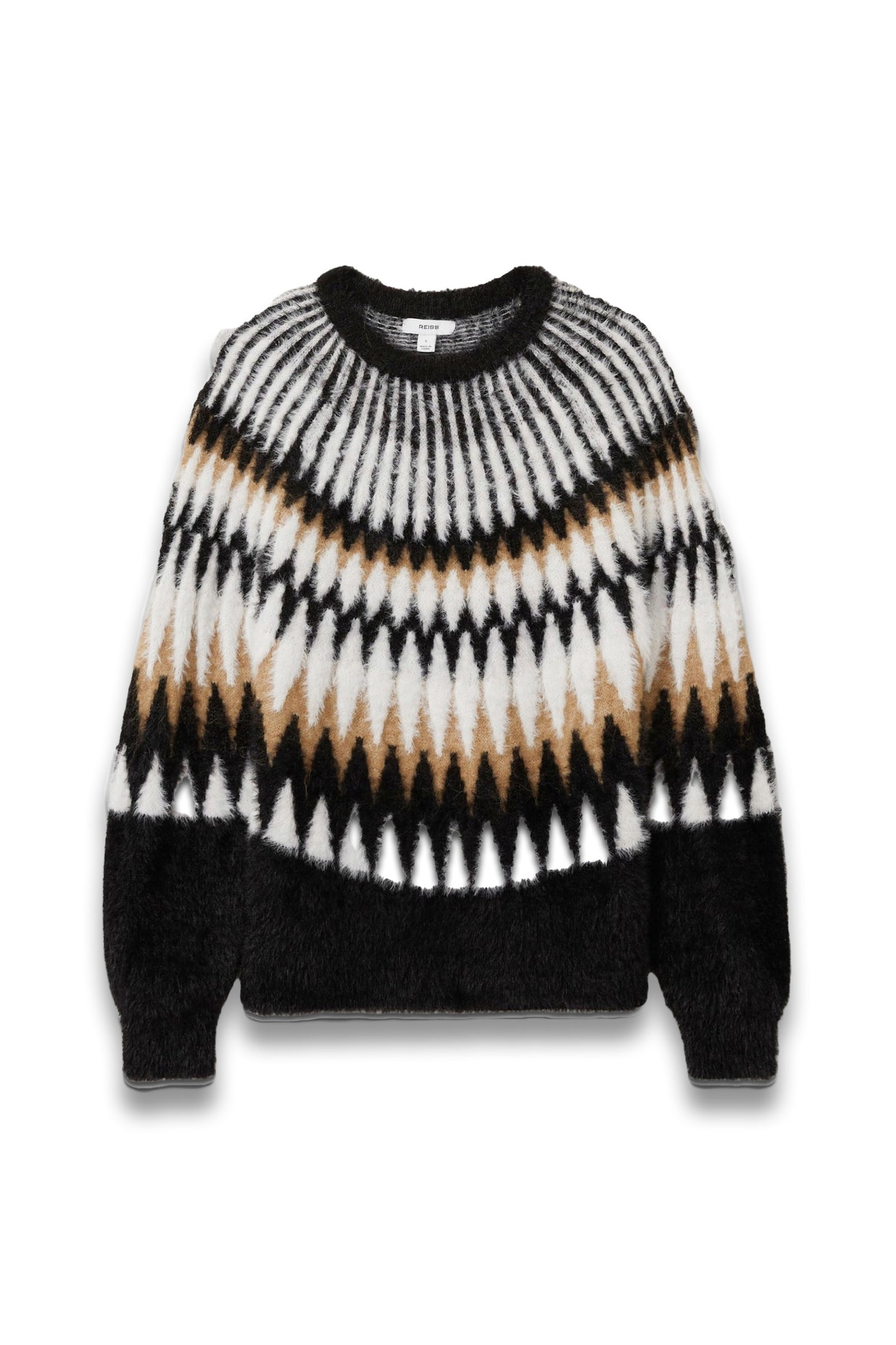 Fuzzy Fairisle Crew Neck Jumper