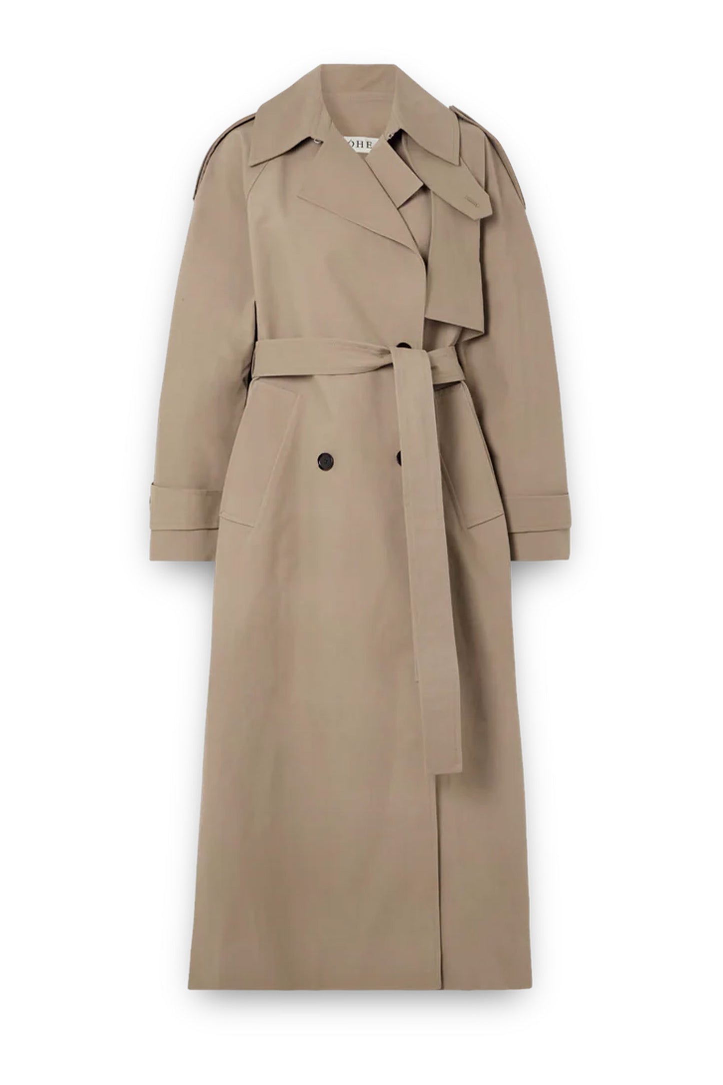 Oversized Double-breasted Cotton Trench Coat