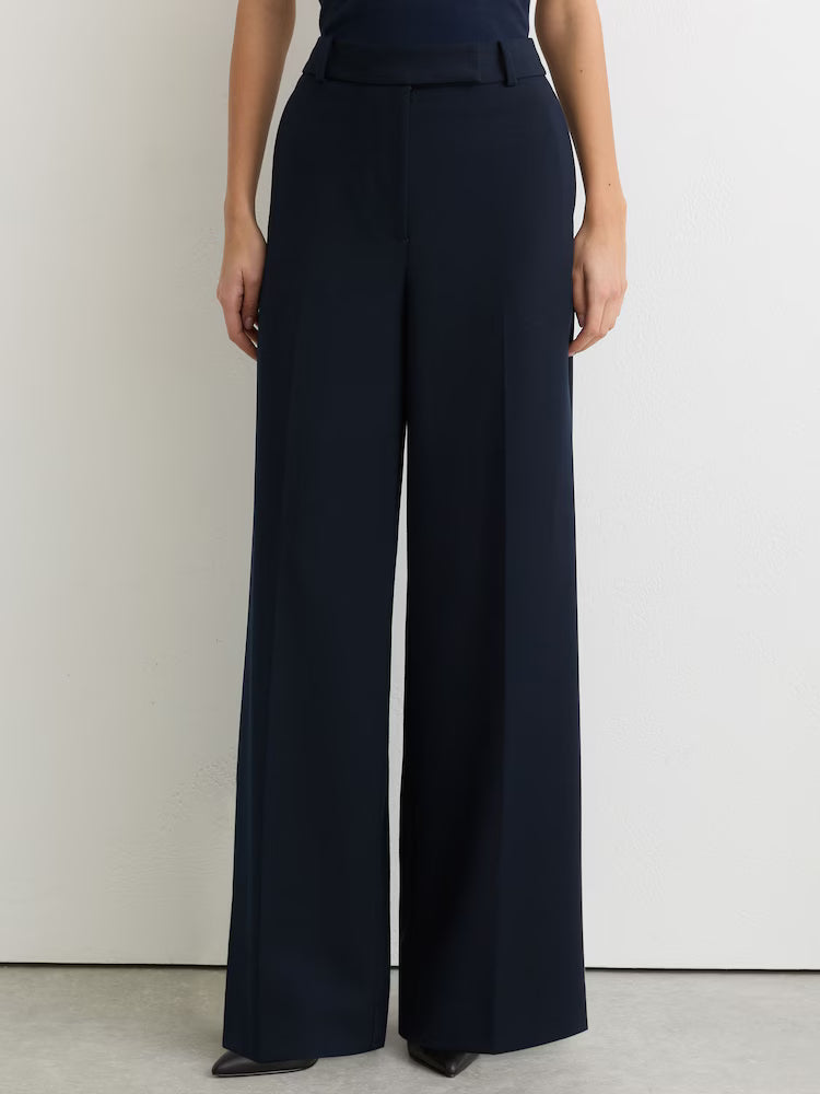 Gabi Wide-Leg Suit Trousers in Navy