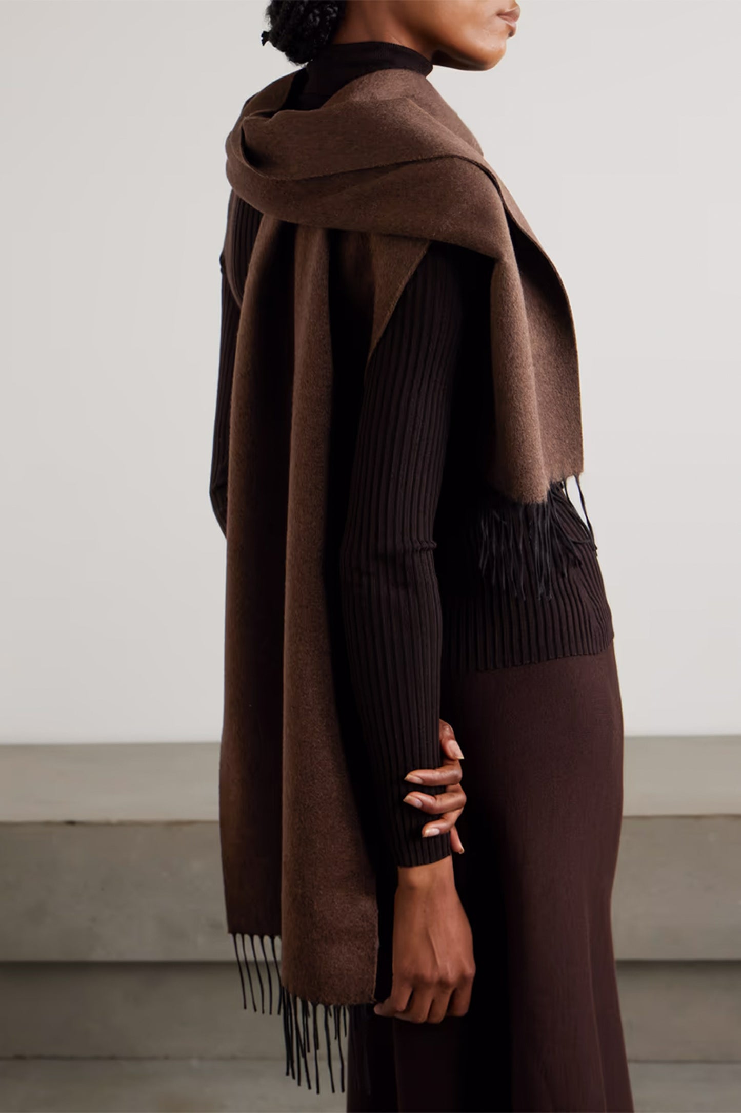 Blaine Fringed Silk And Cashmere-Blend Scarf