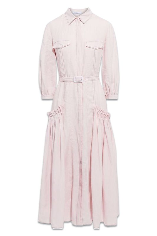 Woodward Belted Linen Shirt Dress
