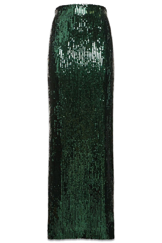 Beating Heart Side-slit Sequinned Maxi Skirt
