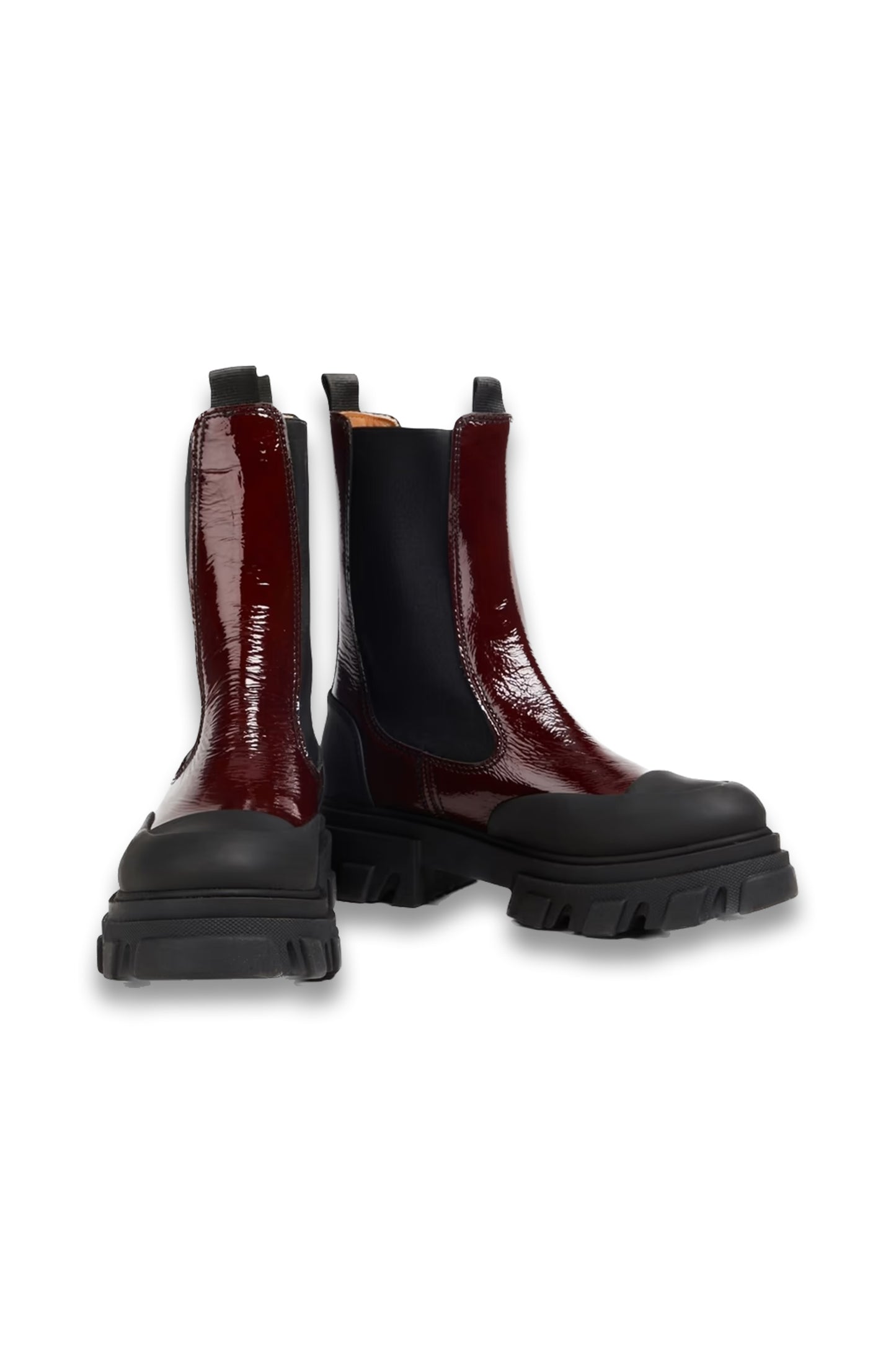 Patent-leather Chelsea boots