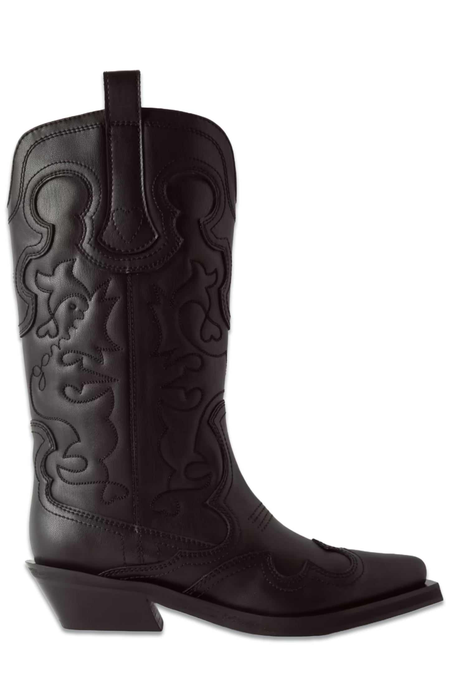 Embroidered Leather Cowboy Boots