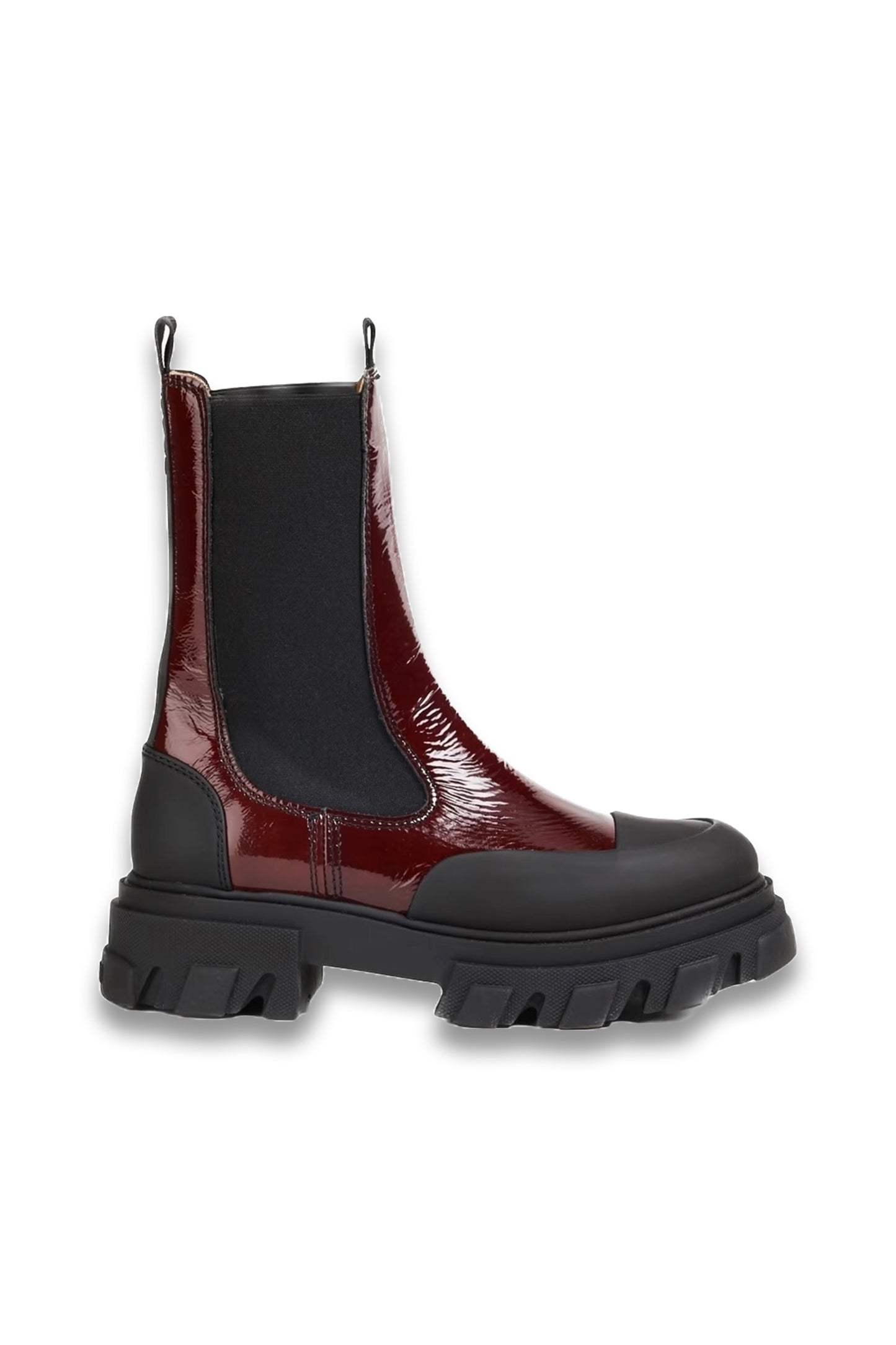 Patent-leather Chelsea boots