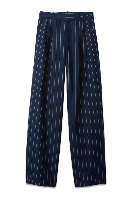 High Waisted Linen Cotton Trousers