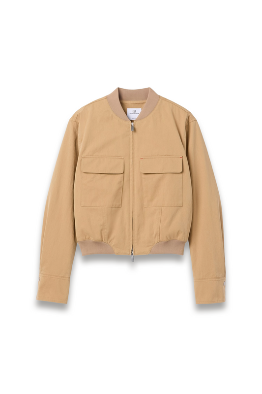 Gap x Victoria Beckham Beige Bomber Jacket