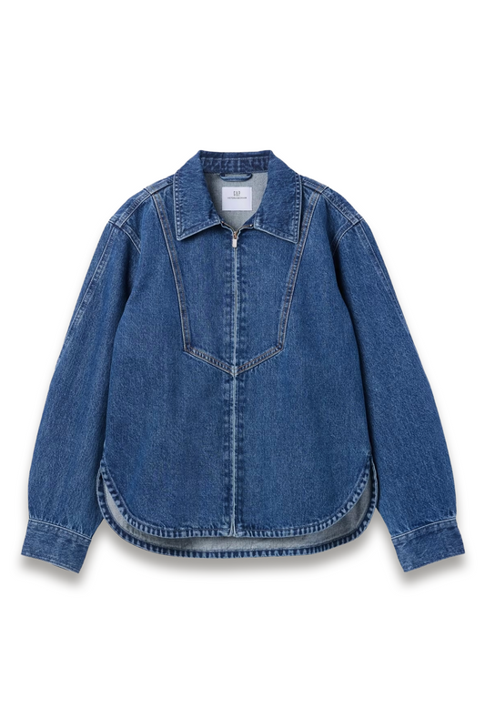 Gap x Victoria Beckham Blue Denim Zip Shirt
