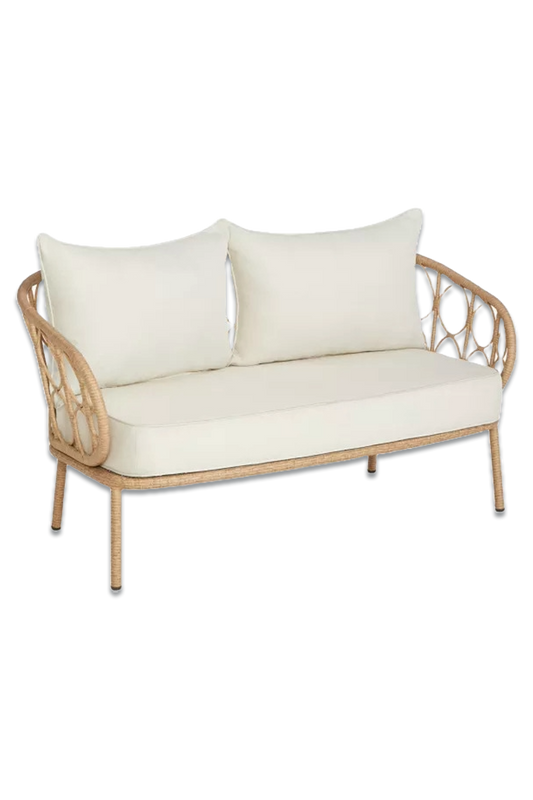 Infinity Cane 2-Seater Garden Sofa, Natural