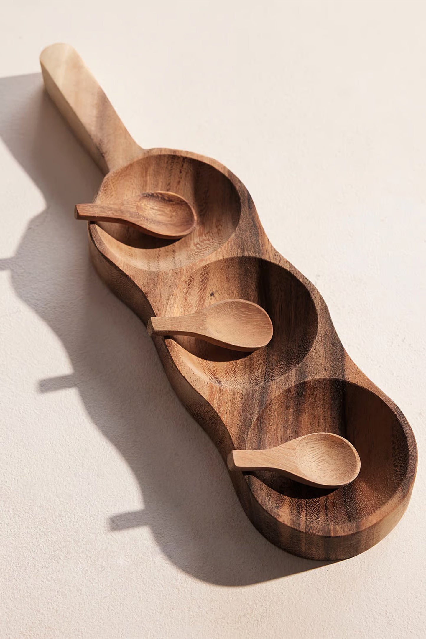 Gava Trio Server, Small, Acacia