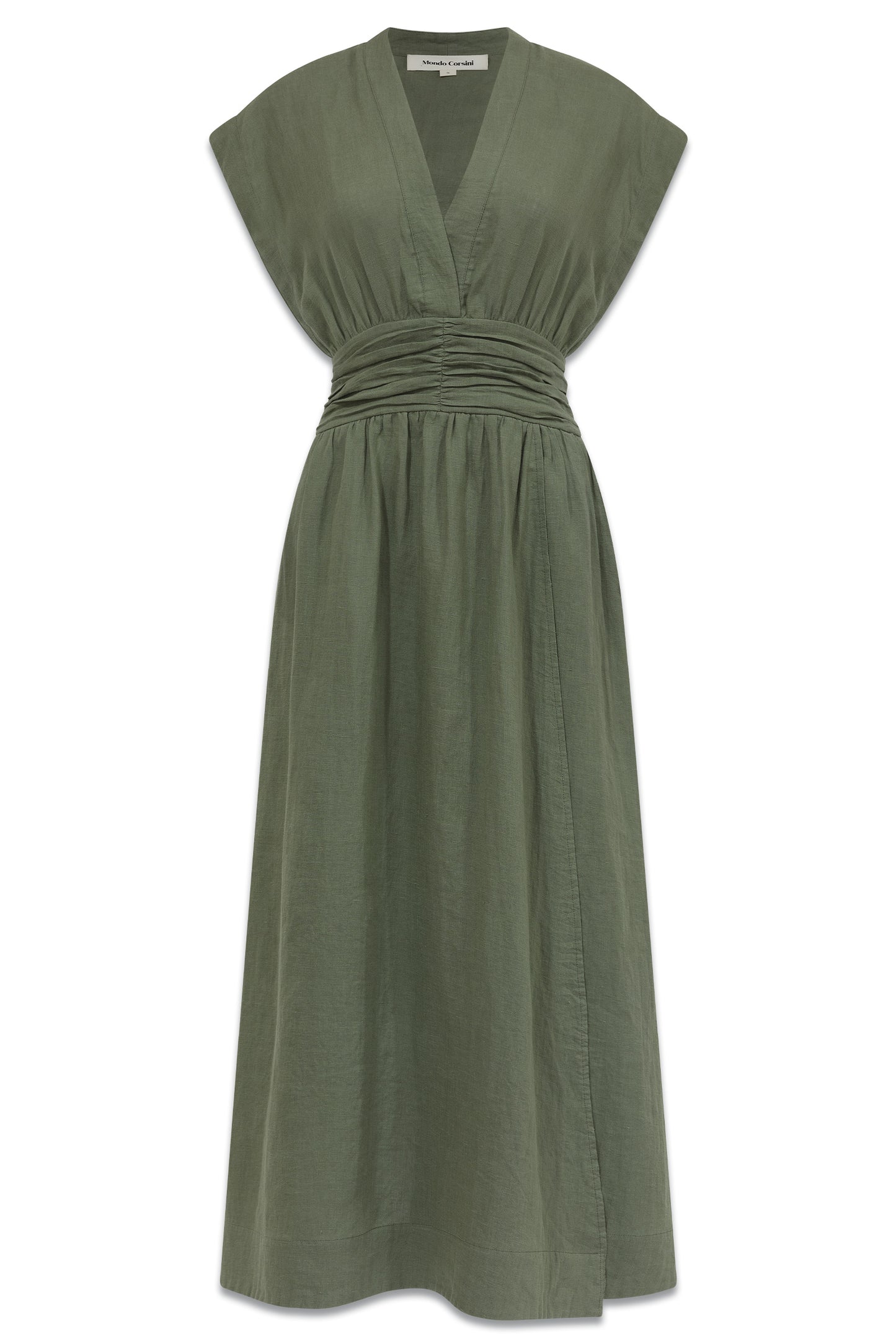 Georgia Dress With Gathered Waistband, Moss