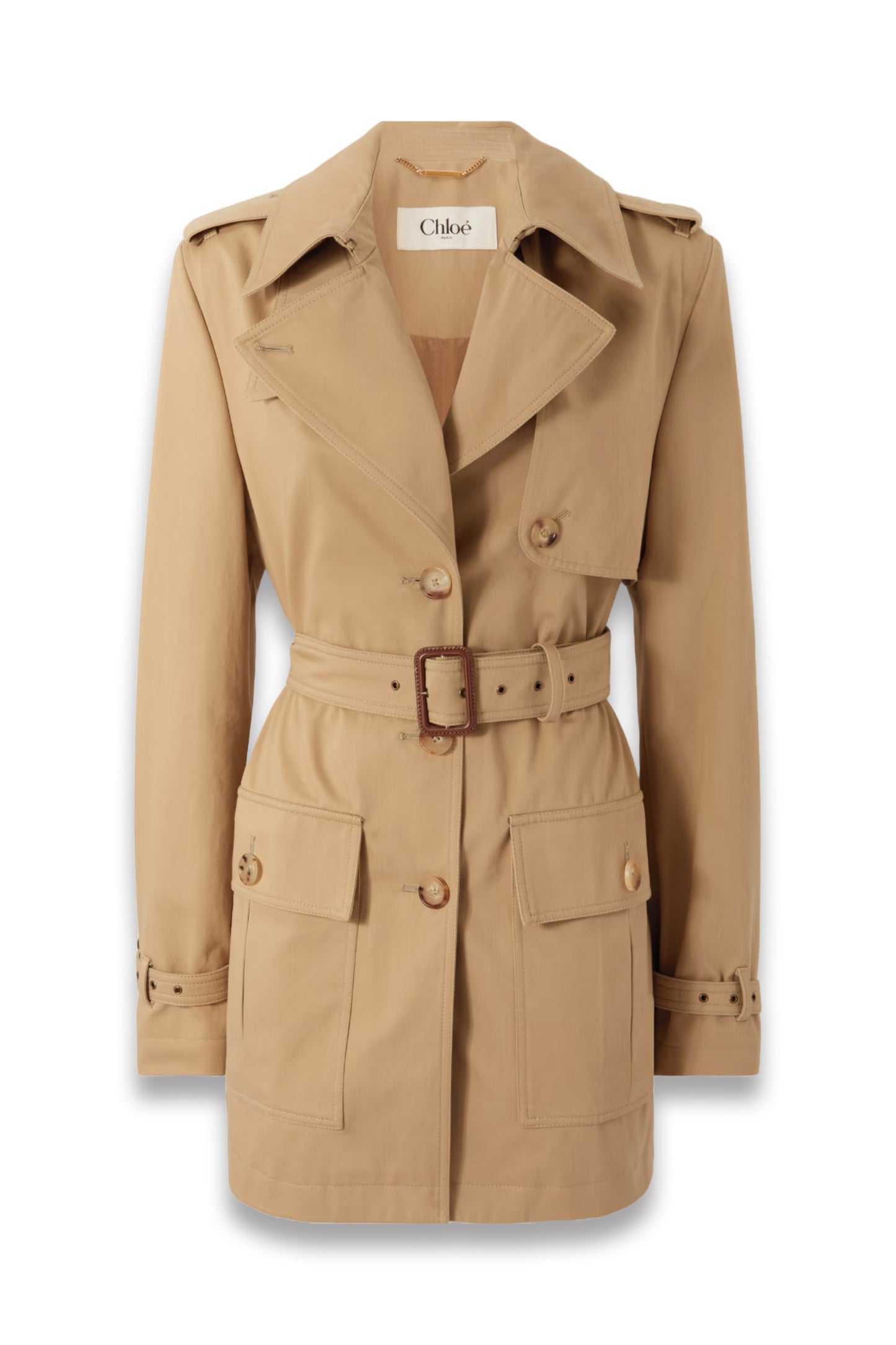Belted Cotton-Gabardine Trench Coat
