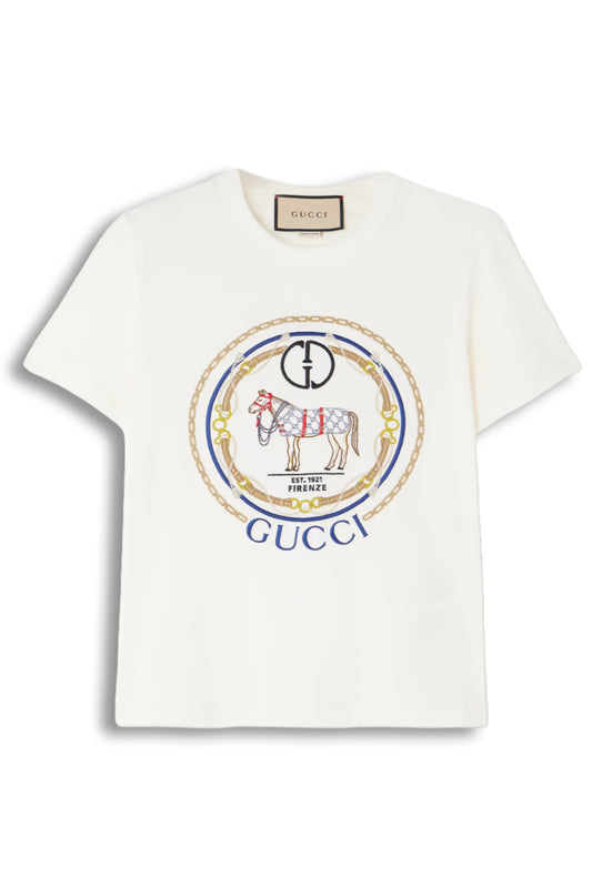 Embroidered cotton-jersey T-shirt