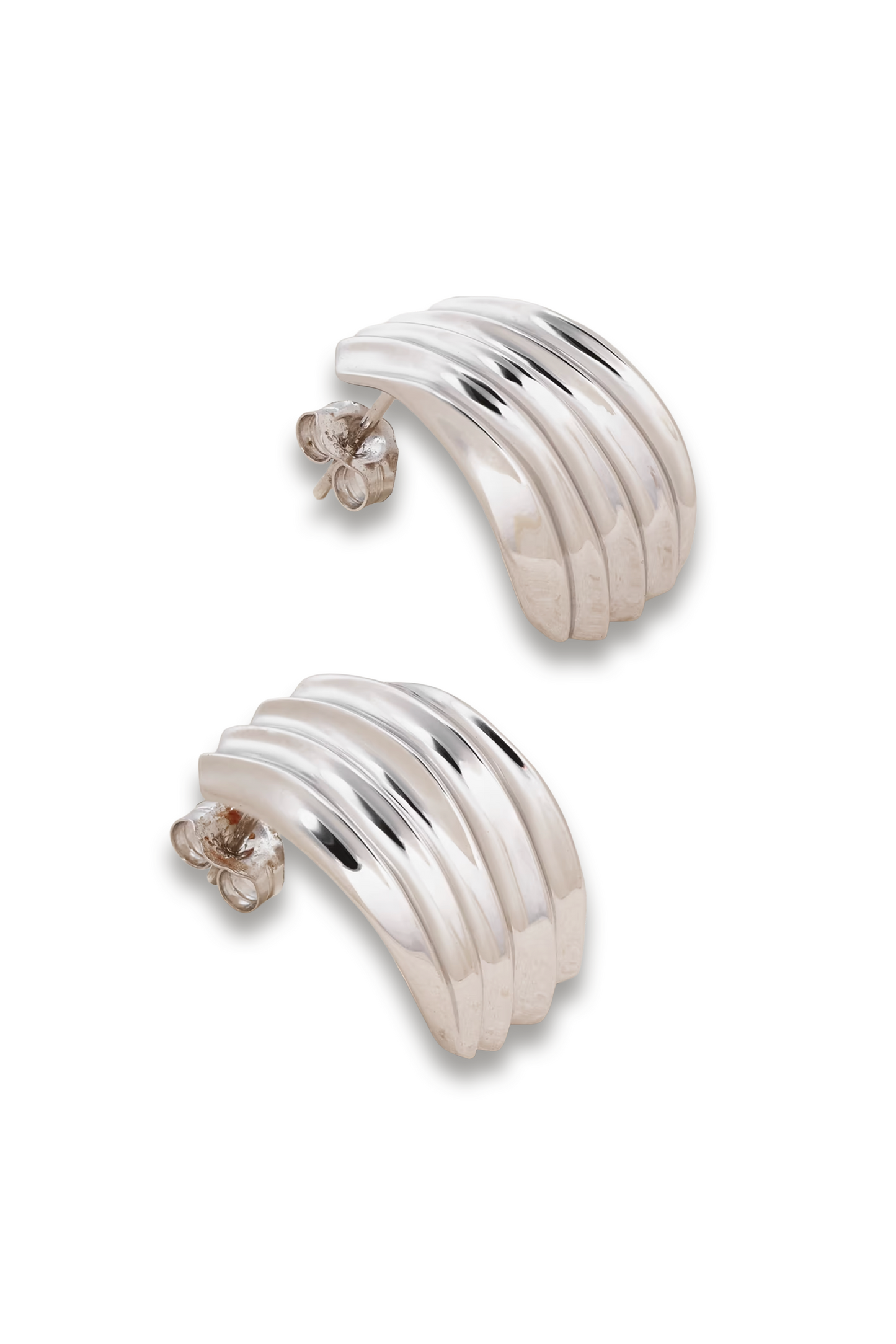 Flux recycled sterling silver earrings