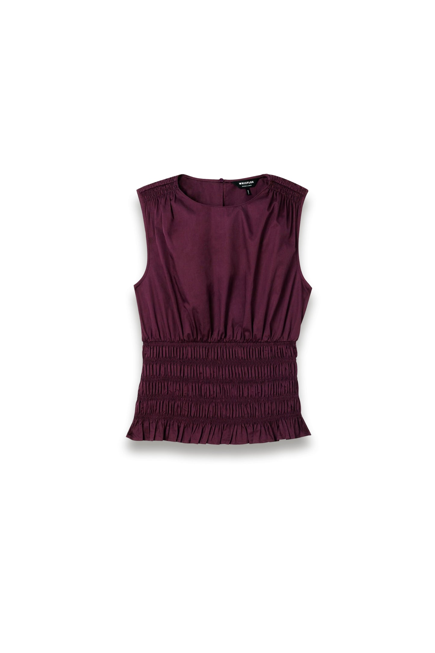 Plum Cotton Shirred Tank
