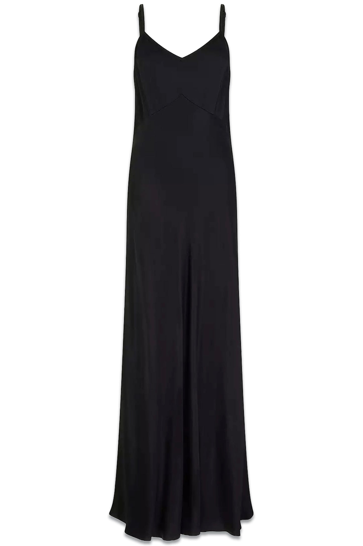 Winnie Slip Satin Dress, Black
