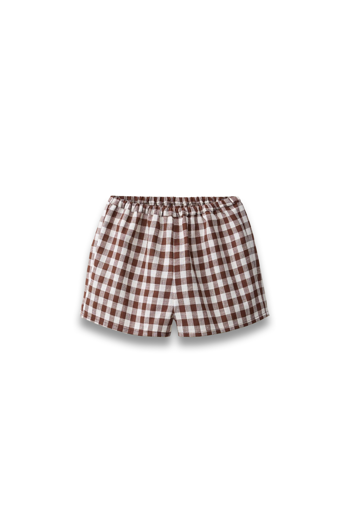 Cotton Linen Gingham Bermuda Shorts