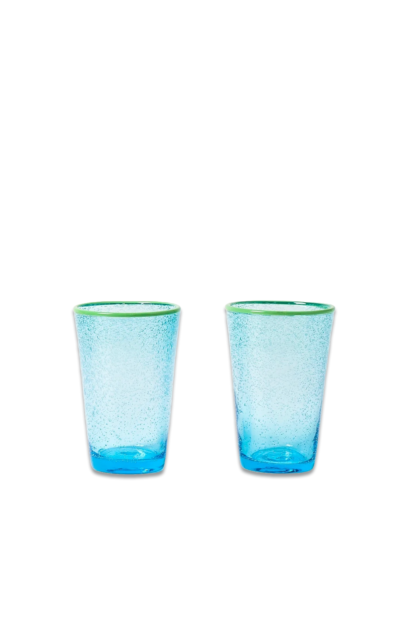Akira Blue Bubble Glass Highball Tumblers, Set of Two