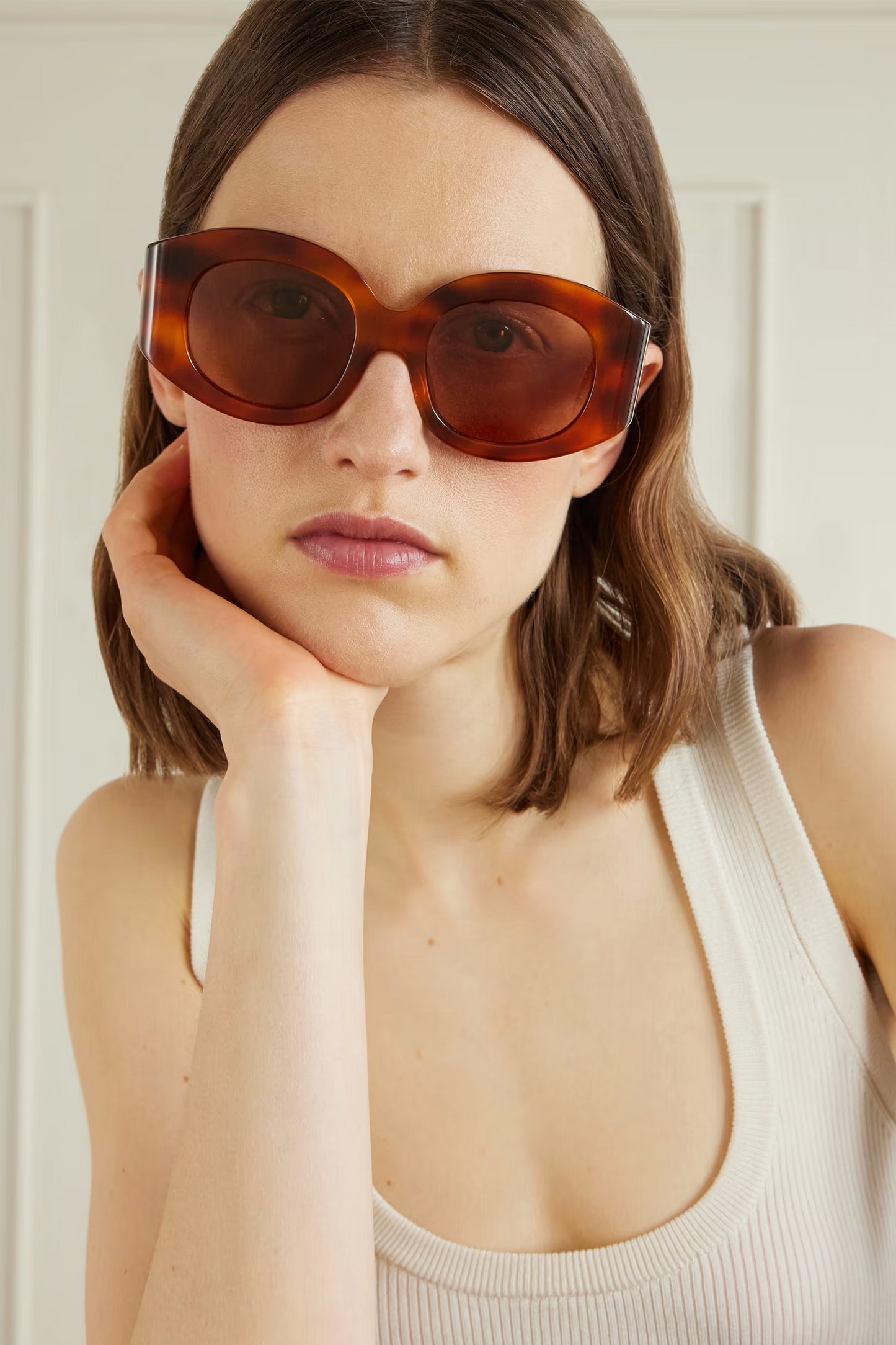Eclipse Round-frame Tortoiseshell Acetate Sunglasses