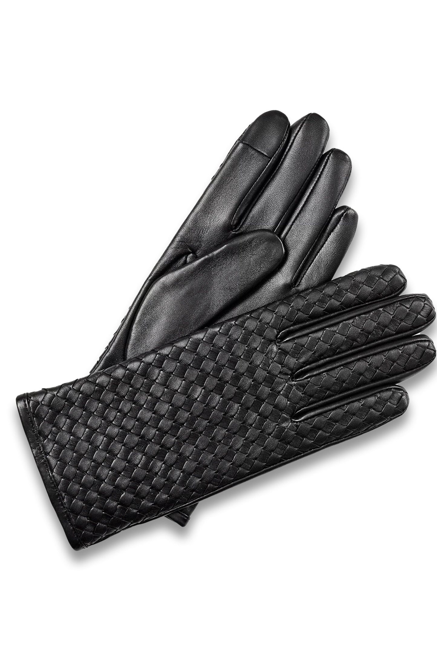 Women's Woven Leather Gloves