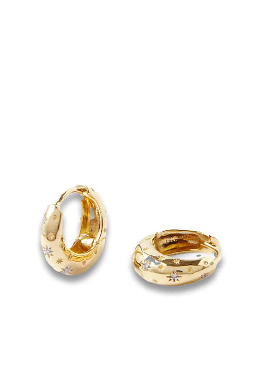 Diamond Starlight Orion Huggie Earrings