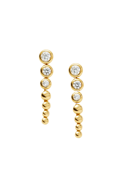 Tennis Beaded Stone Drop Earrings