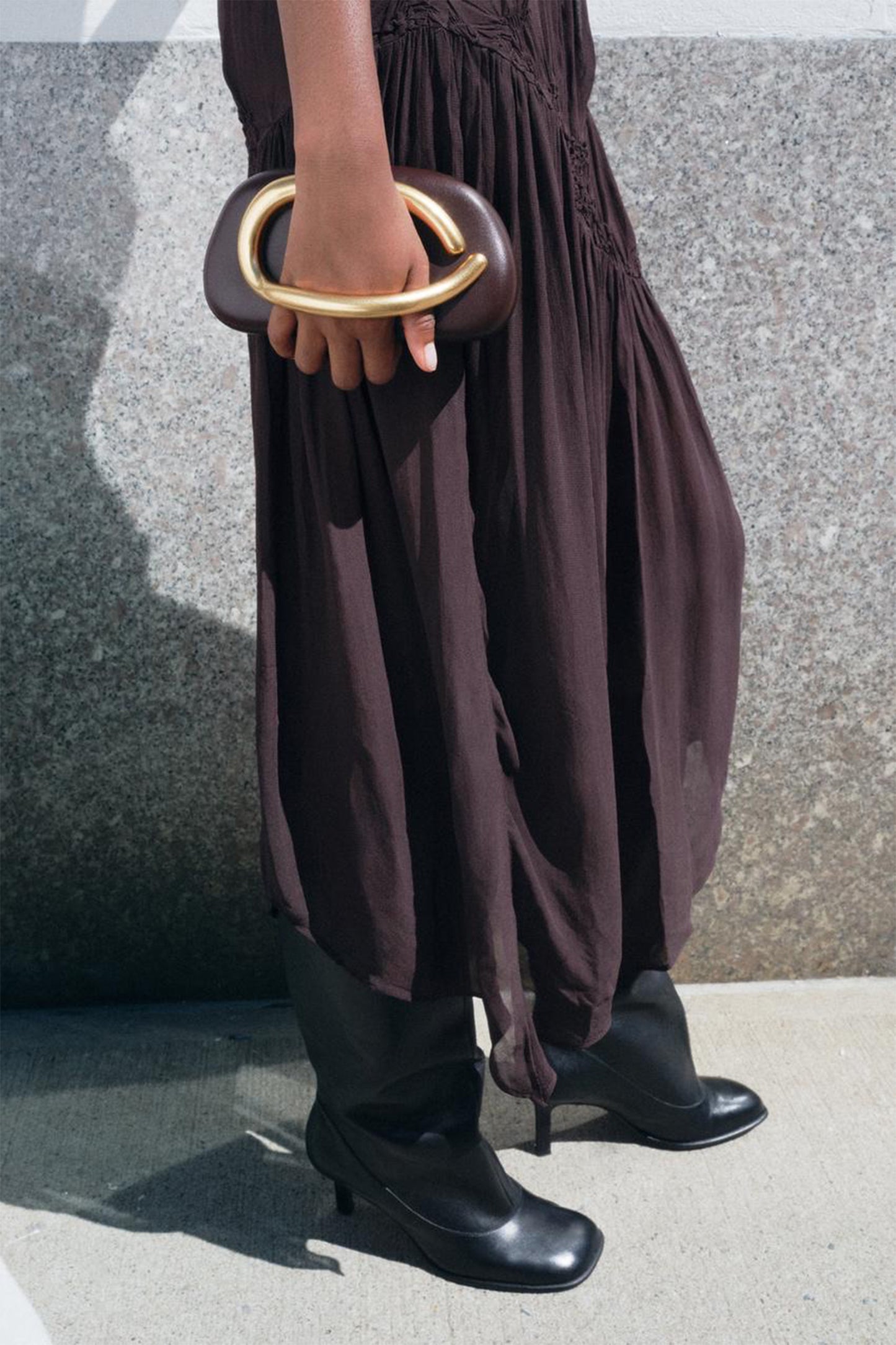 Gold-Clasped Box Bag