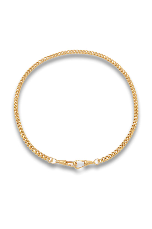 Slim Gold Curb Clipt Necklace