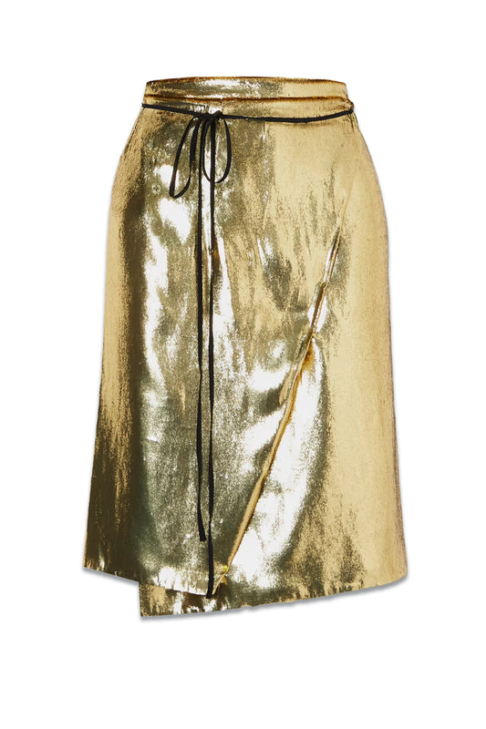 Reina Metallic Velvet Wrap Skirt