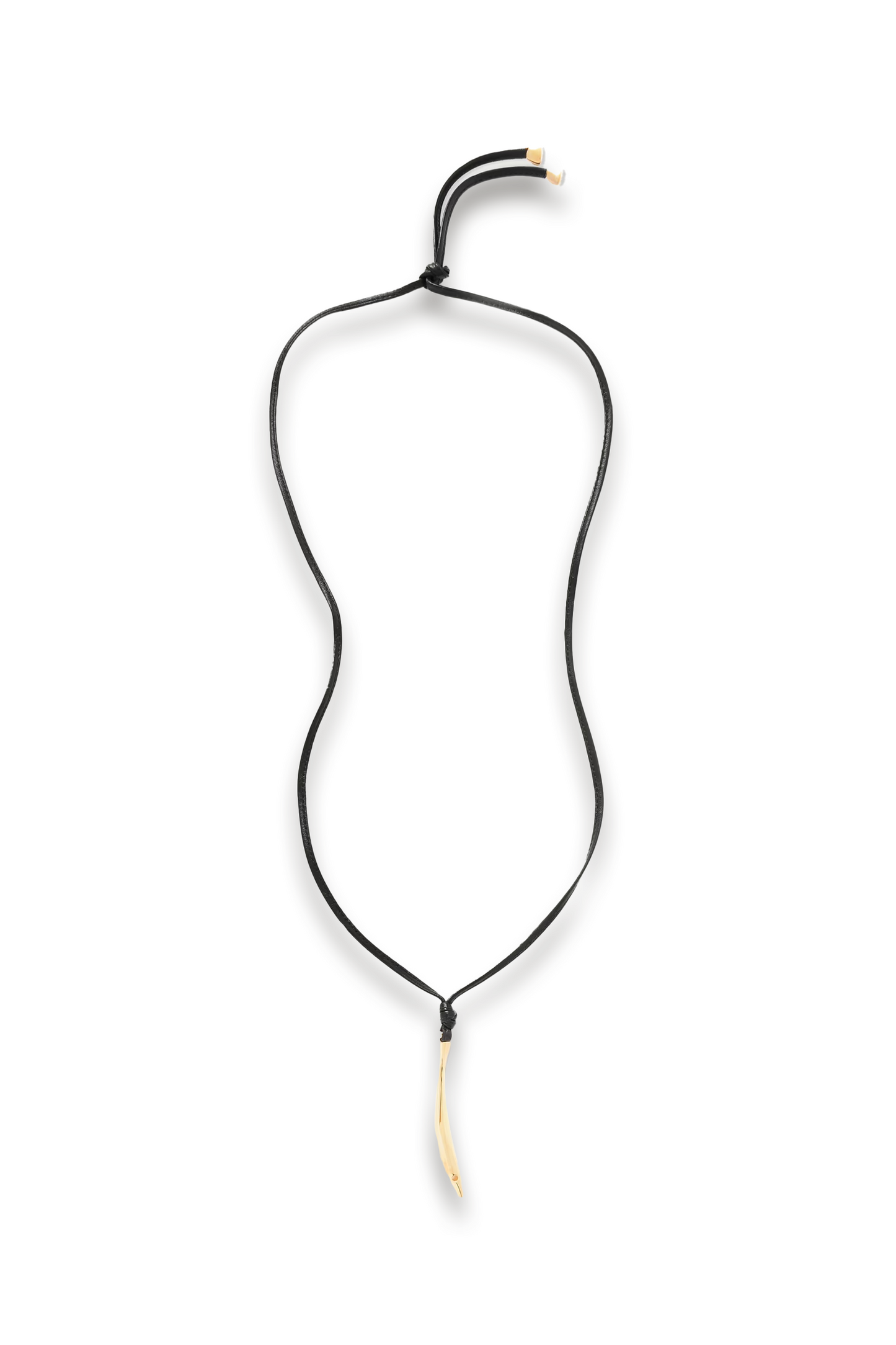 Gold-plated and Leather Necklace