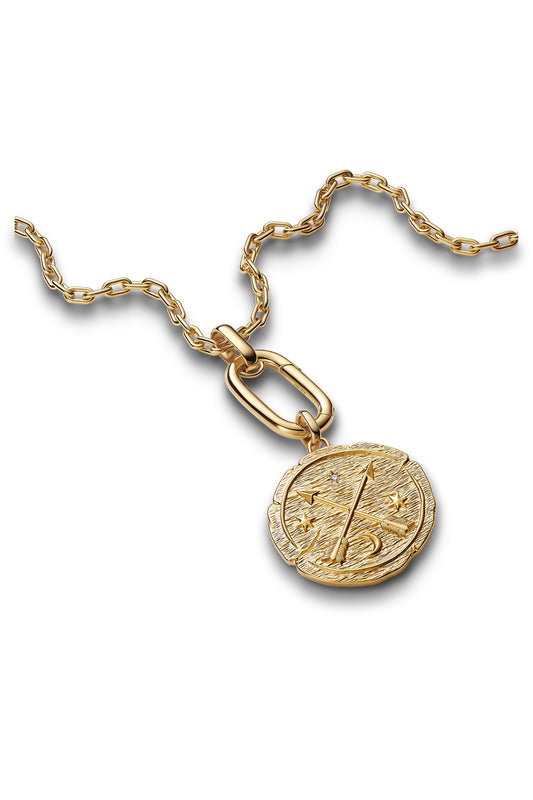 Crossing Arrows Medallion Necklace Set