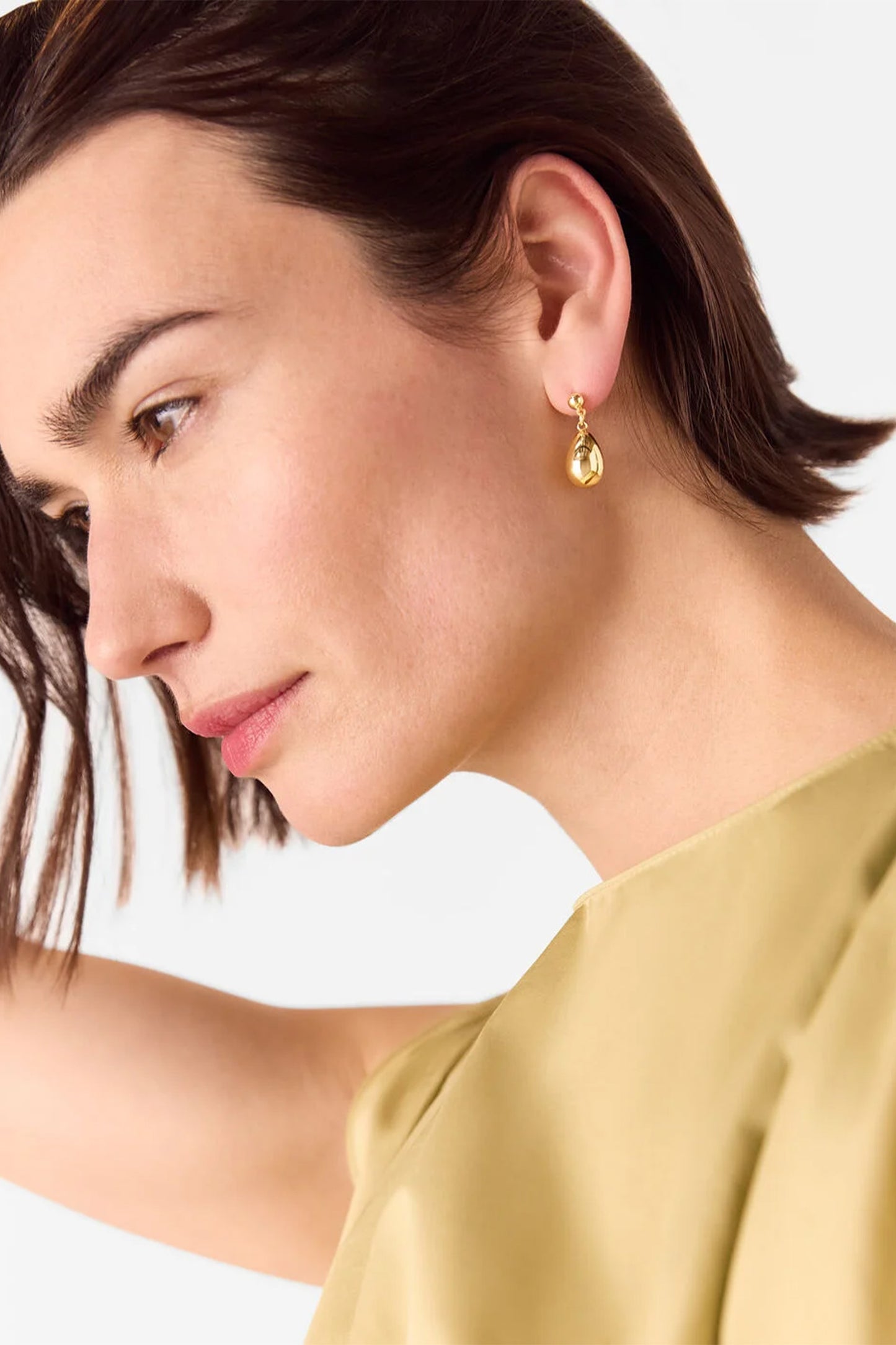 Gold Teardrop Stud Earrings