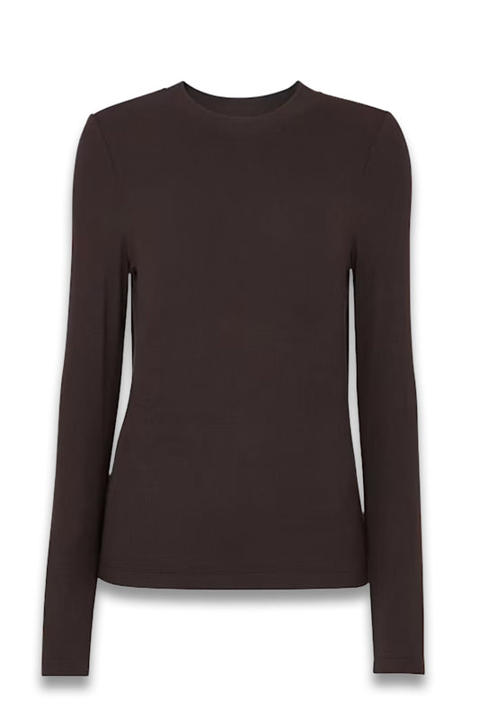 Brown Essential Ribbed Crew