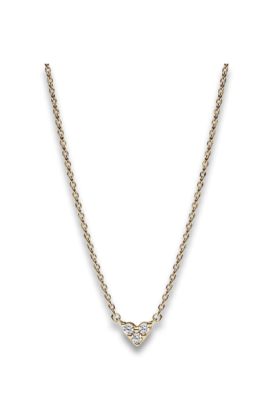 Triple Stone Heart Collier Necklace