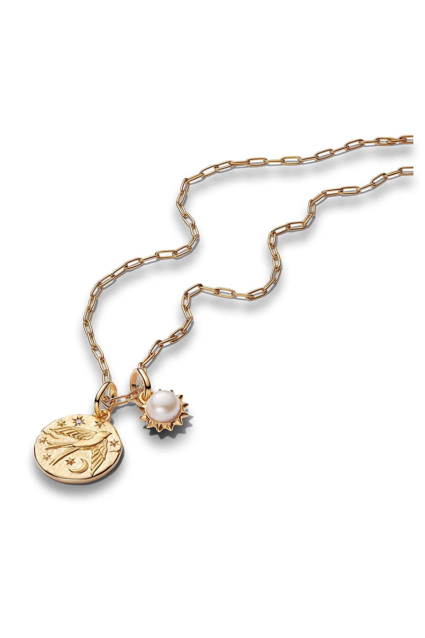Sun & Swallow Medallion Necklace Set