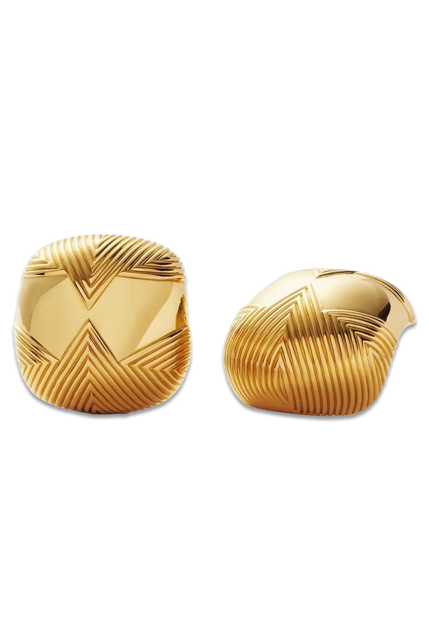 Hera Oversized Dome Ridge Stud Earrings