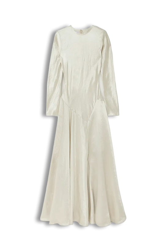 Yara Paneled Hammered-Satin Gown
