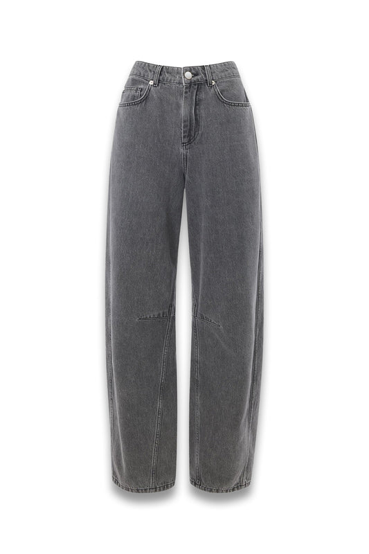 Grey Horseshoe Barrel Leg Jean