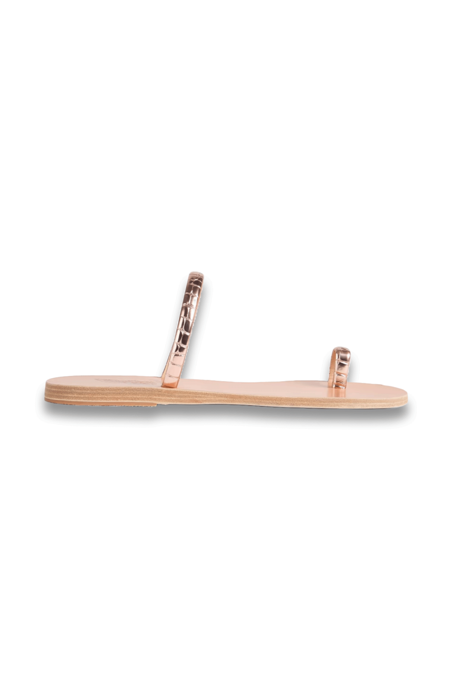 Ophion Metallic Croc-Effect Leather Sandals