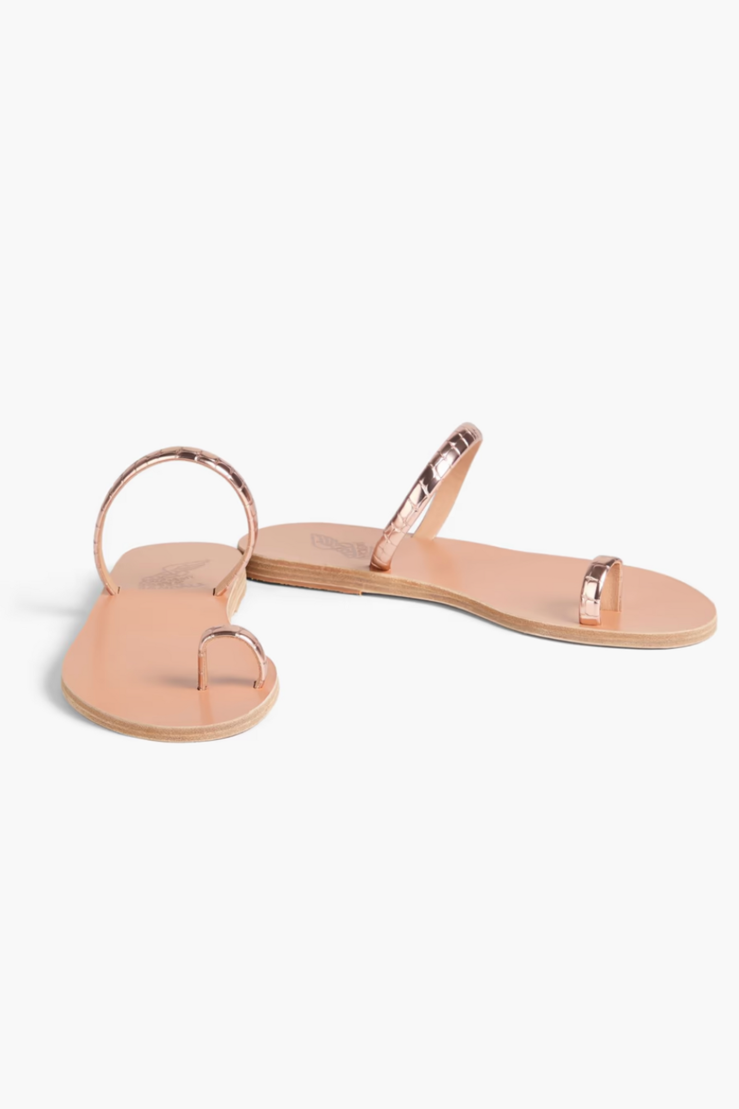 Ophion Metallic Croc-Effect Leather Sandals